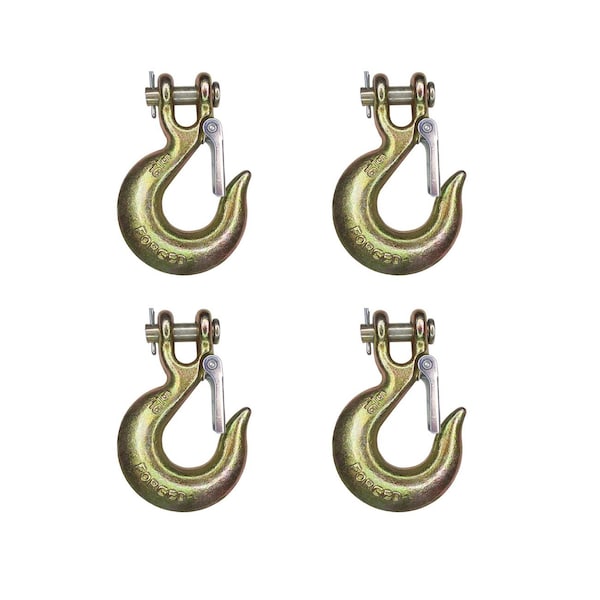 Tie 4 Safe G70 5/16" Clevis Slip Hook Flatbed Truck Trailer Transport Tow Chain Hook, 4PK FH407-516-4 - main